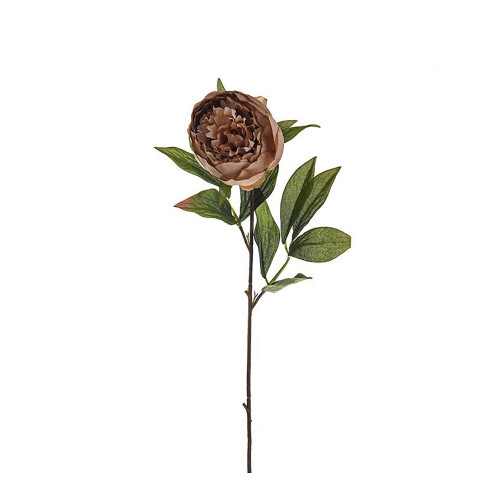 Faux Silk Peony Stem Vintage Caramel