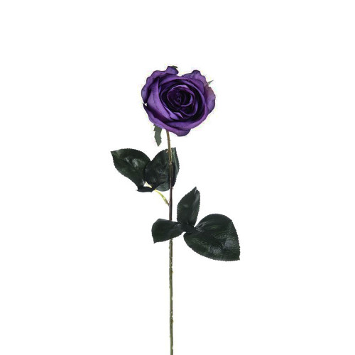 Faux Silk Rose Stem Purple