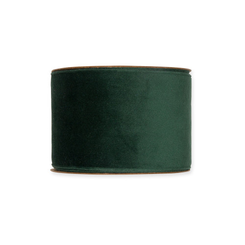 Unwired Velvet Fabric Ribbon Fir Green