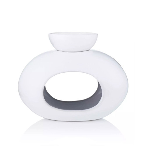 White Ava May By Hannah Wax Melt Burner Oval Design