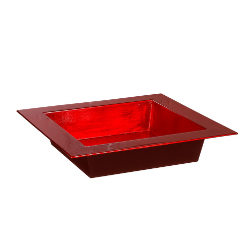 Square Bowl 30cm/12 Inches Square Metallic Red