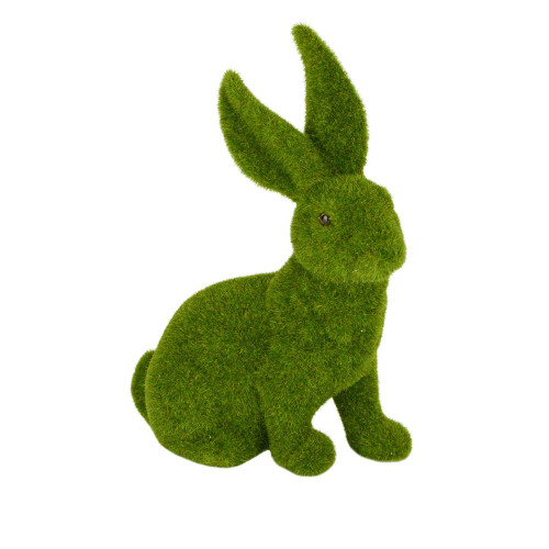 Green Flocked Spring Rabbit Figure
