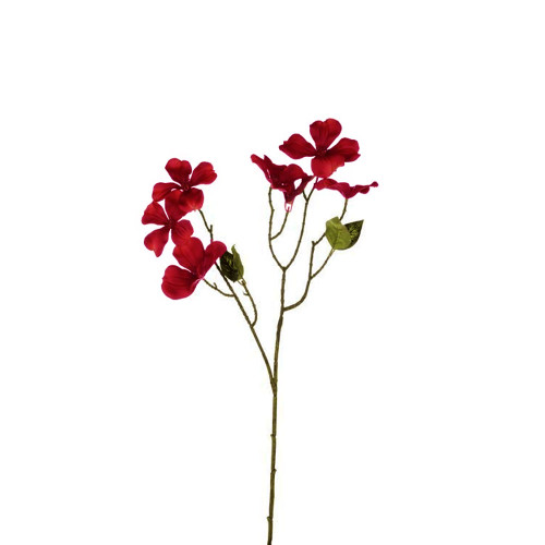 Faux Silk Dogwood Flower Spray Red