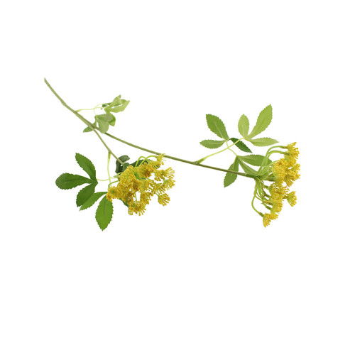 Artificial Lace Flower and Leaf Spray Yellow