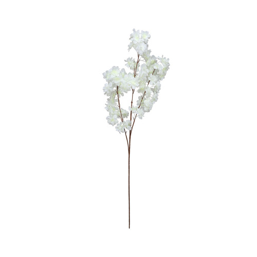 Faux Silk Cherry Blossom Branches Light White