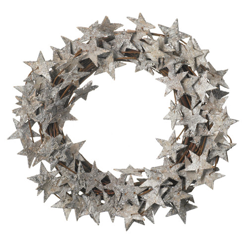 Natural Bark Glitter Star Wreath