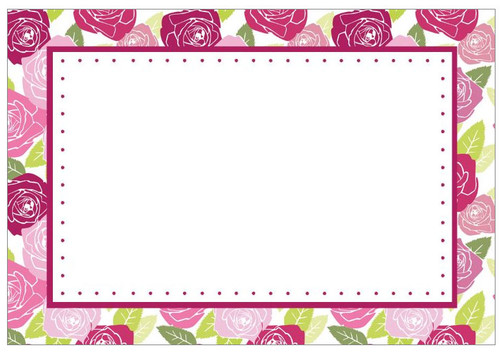 Pink Rose Border Florist's Cards