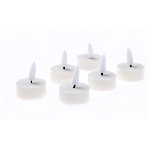 LED White Tealight Candles Set of 6