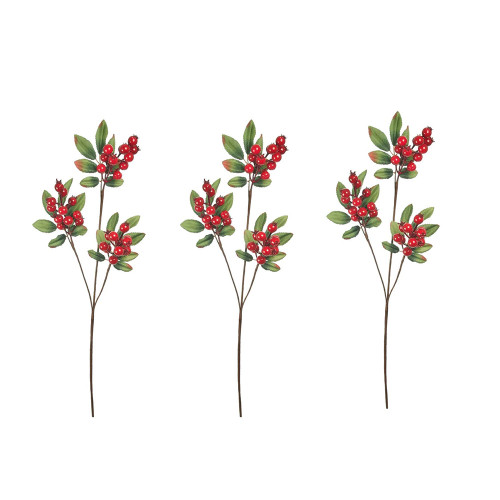 Artificial Red Berry and Foliage Sprays