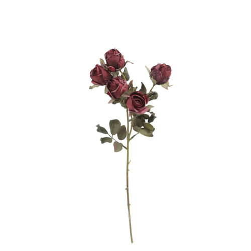 Dry Look Faux Silk Rustic Rose Red