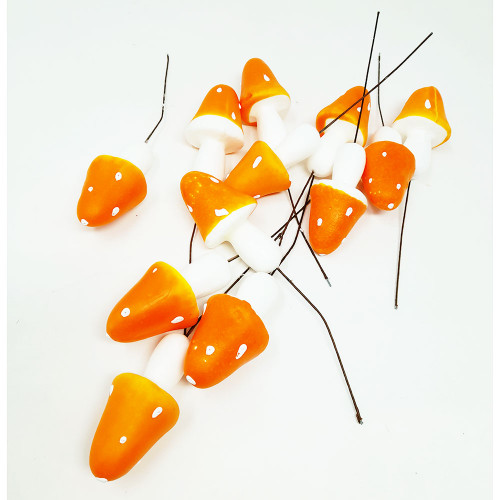 Pack of 12 Artificial Mushroom or Toadstool Picks