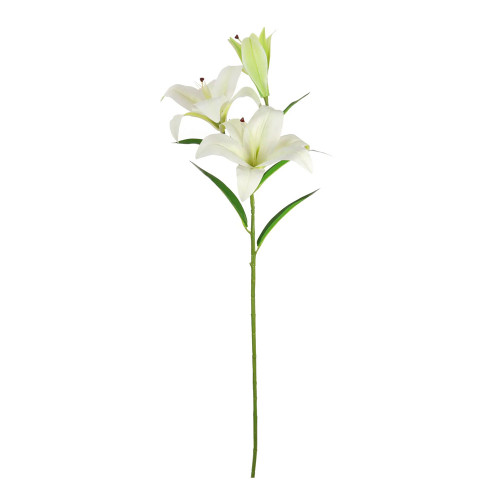 Faux Silk White Asiatic Lily Flower