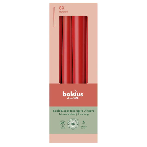 Bolsius Taper Dinner Candles red
