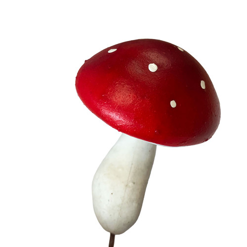 Artificial Red White Spot Toadstool Pick detail