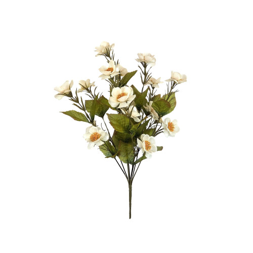 Autumn Quince Faux Silk Flower & Leaf Bush Cream