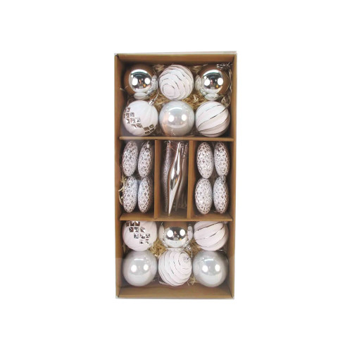 Christmas Tree Hanging Bauble Box White/Silver