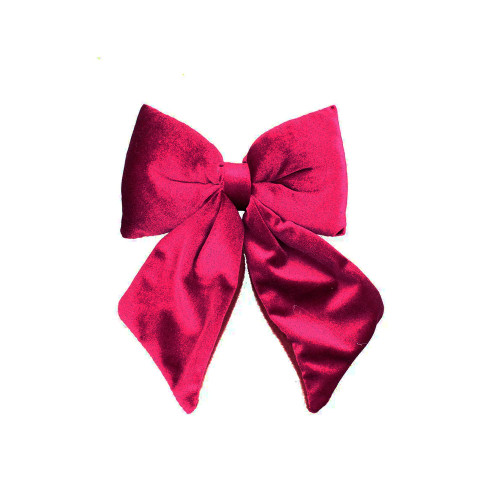 Velvet Decorative Bow with Clip Fuchsia Pink