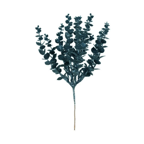 Artificial Eucalyptus Bush Glitter Blue
