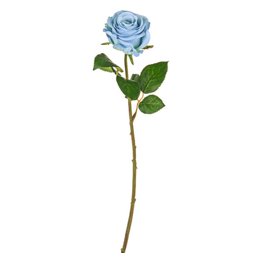 Rose Bud Artificial 44cm Pale Blue Pack of 3 Stems