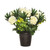 Grave Pot Artificial Open Rose With Berries 25cm Cream