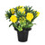 Grave Pot Artificial Open Rose With Berries 25cm Yellow