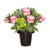 Grave Pot Artificial Open Rose With Berries 25cm Pink