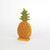 Wooden Rustic Pineapple Decoration Orange and Green 14cm