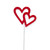 Red Felt Heart Valentine Picks 24cm x Pack of 12