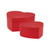 Set of 2 Lined Planters Ruby Red Heart Shape 23 x 11cm Lined