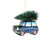 Classic Mini Car Glass Ornament Blue