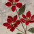 Rich Red Velvet Magnolia Spray with Gold Glitter detail