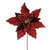 Burgundy Velvet Poinsettia Stem with Gold Glitter Detail