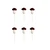 Pack of 6 Velvet Autumn Mushroom  Picks burgundy