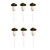 Pack of 6 Velvet Autumn Mushroom  Picks dark green