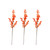 Seasonal Round Berry Stems Orange pack of three