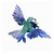 Beaded Bird Christmas Decoration On Clip Blue