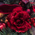 Artificial Glitter Rose, Poinsettia, Bauble and Velvet Ribbon garland detail