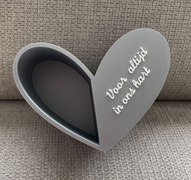 Bloempotje hart met tekst