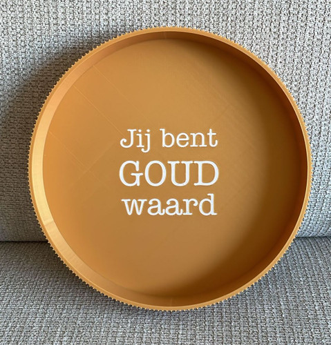 Dienblad met tekst