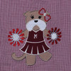 Maroon/White Gingham Dress-with Applique