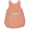 Helmet Applique Boy Bubble-Orange/White Gingham