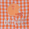 Helmet Applique Boy Bubble-Orange/White Gingham