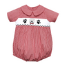 Bulldog Red/Black Smocked Boy Bubble