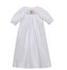 Bulldog Smocked Maroon/Gray Daygown