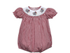 Elephant Crimson/Gray Smocked Bishop Girl Bubble