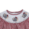 Elephant Crimson/Gray Smocked Bishop Girl Bubble