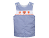 Tiger Navy/Orange Smocked Shortall