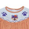 Tiger Orange/Purple Smocked Bishop Dress