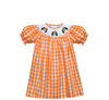 Hound Dog Orange/White Smocked Bishop Dress