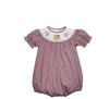 Bulldog Maroon/White Smocked Bishop Girl Bubble